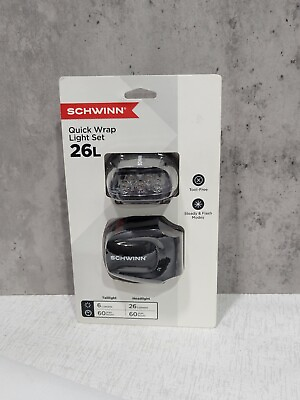 #ad Schwinn 26L Quick Wrap Front amp; Rear Light Set Battery Operated Bike Light $17.99