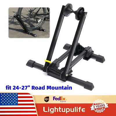 #ad Bike Floor Parking Storage Stand Foldable Wheel Holder fit 24 27quot; Road Mountain $24.70