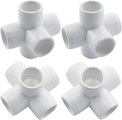#ad #ad 4 Pack 3 4quot; 5 Way PVC Fitting Elbow Furniture Grade Pipe Connector for DIY PVC $16.28