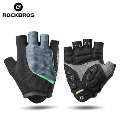 #ad ROCKBROS Sports Bike Half Gloves Thickened SBR Palm Breathable Cycling Gloves $15.99