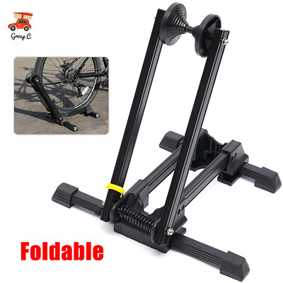 #ad #ad Foldable Bicycle Floor Double Pole Parking Rack Storage Bike Stand Rack Portable $25.94