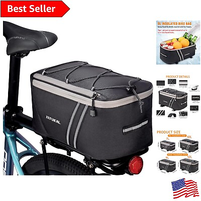 #ad Durable Rear Bike Rack Bag with Insulated Inner and Rain Cover 9L Capacity $43.99