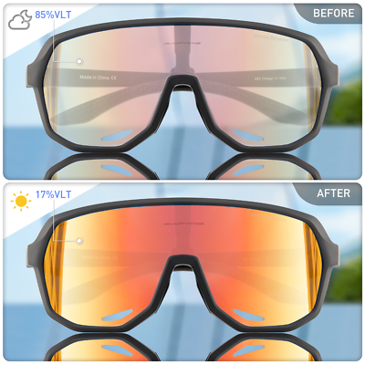 Photochromic Sunglasses Outdoor Sports Riding Bike Glasses UV400 Cycling Goggles $18.69