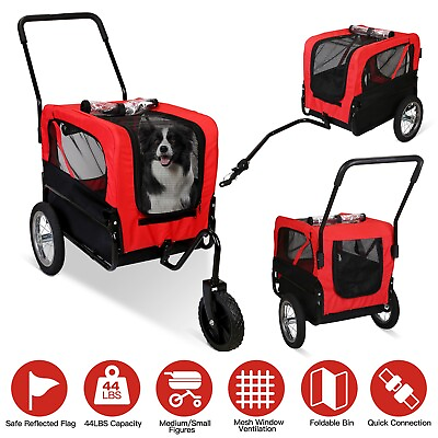 #ad Dog Bicycle Trailer Bike Carrier Cat Stroller Jogging Wagon for Small Large Dogs $99.66