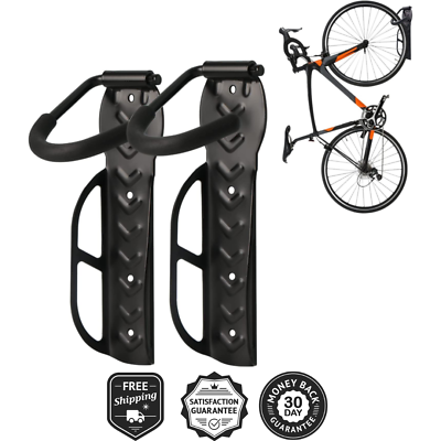 #ad Adjustable Vertical Bike Wall Mount Hanger Racks for Garage Wall 2 Pack $26.35