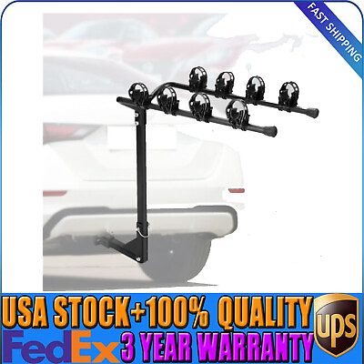 Folding 4Bike Rack Hitch Mount Bicycle Carrier for 2quot; Receiver Car TrailerTruck $52.25