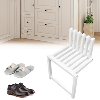 #ad Wall Mount Wood Folding Chair Entryway Hidden Footstool Bath Seat Bench $65.10