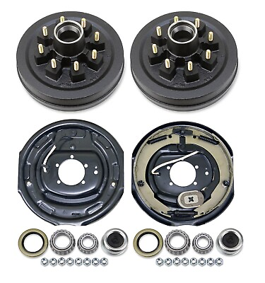 #ad 8 on 6.5quot; Trailer Hub Drum Kits with 12quot;x2quot; Electric Brakes for 7000lb 12x2 Axle $223.75