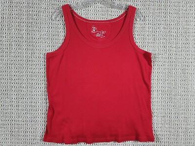 #ad Must Have Tank By Avenue Womens Red Tank Top Sz 18 20 100% Cotton $6.99