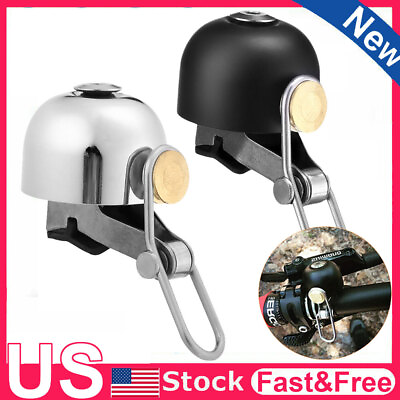Vintage Bicycle Ring Bell Bike Handlebar Bell Classic Retro Bell Black Silver $9.29