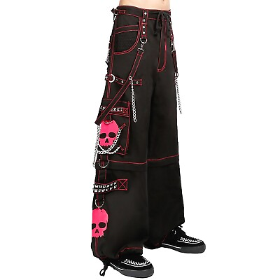 #ad Pink Skull Gothic Cyber Chain Goth Jeans Punk Rock Cotton Pants $99.99