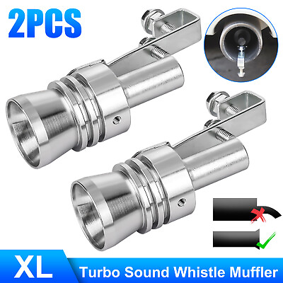 #ad 2X Universal Turbo Sound Exhaust Muffler Pipe Whistle Car Oversized Roar Maker $11.98
