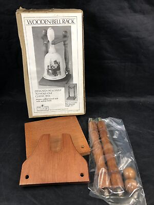 #ad Wooden Bell Rack Walnut Finish 6.25quot; Collectible Bell Holder N Rockwell Museum $10.00