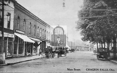 #ad Main Street View Chagrin Falls Ohio OH Reprint Postcard $4.99