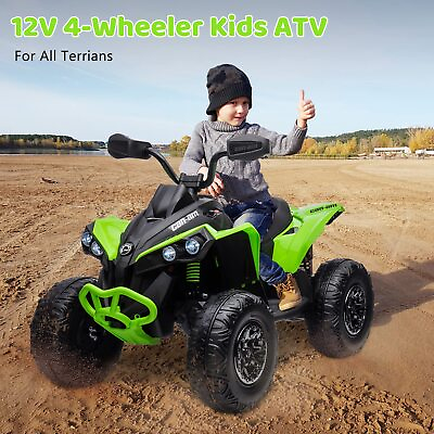 #ad Licensed BRP Can am 12V Kids Ride On Electric ATV Quad Car Toys Remote Green $213.00