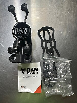RAM Mounts Motorcycle Bike Handlebar Rail Mount X Grip Holder Cell Phone GPS $50.00