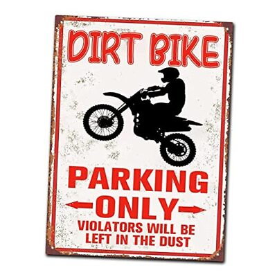 #ad #ad Dirt Bike Accessories for Boys Room 6X8inch Tin Sign Dirt Bike Parking Only $19.16