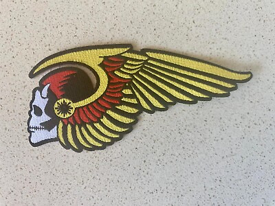 #ad HELLS ANGELS Death#x27;s Head support 1% outlaw biker#x27;s Hat T shirt Woven Patch $30.00