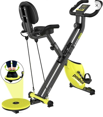 #ad YellowUpright Stationary Exercise Bike 3 in 1 Indoor Cycling Cardio Workout Bike $125.99