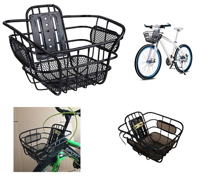 #ad Large Wire Rear Bicycle Basket Pannier Rack Fit Cycle Luggage Detachable Black $19.49