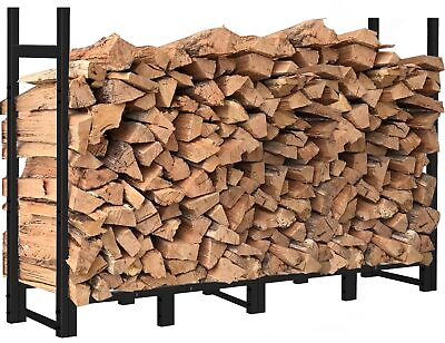 #ad 8Ft Firewood Rack Outdoor Adjustable Heavy Duty Wood Rack Fire Wood Holder for I $93.06