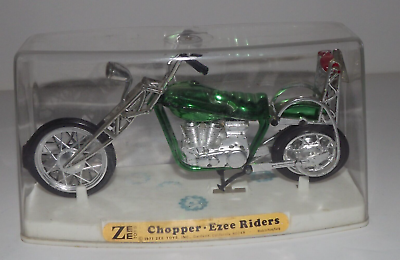 #ad 1971 Zee Toys Chopper Ezee Riders Green Motorcycle Bike In Case $29.99