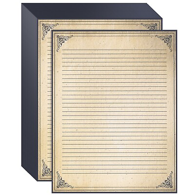 #ad #ad 48 Sheets Vintage Lined Paper with Antique Border for Writing Letters 8.5 x 11quot; $11.49