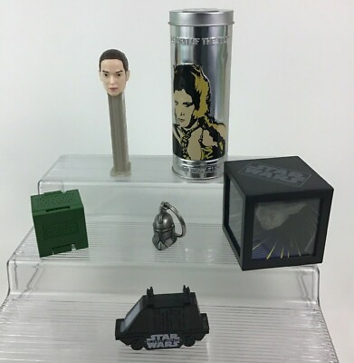 #ad Star Wars Toys Accessories 6pc Boba Fett Keychain Pez Cube Watch Viewer C1 $14.95