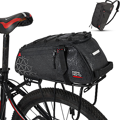 #ad Rear Bike Rack Bag 8L PVC Waterproof Pannier for Road and Mountain Bikes Bla $46.94