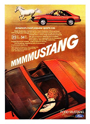 #ad #ad 1981 Ford Mustanf T Roof Coupe photo Sleek amp; Surefooted vintage print ad $8.09