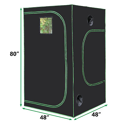 48quot;x48quot;x80quot; Plant Growing Grow Tent Hydroponic Window Floor Tray for Indoor $77.58