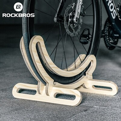 #ad #ad ROCKBROS Bike Parking Stand Put Wooden Support Rack Cycling Fixed Foot Support $37.19