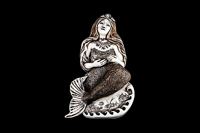 #ad Mermaid#x27;s Treasure Wall Plaque Moosup Valley Nautical Fish Etched Scrimshaw $38.40