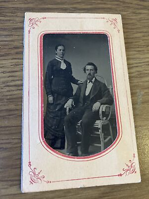 Antique Cabinet Card Photo Man and woman DIY Mount Studio unknown $12.99
