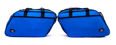 #ad Pannier Liner luggage Bags For Harley Davidsdon RoadKing Electra Glide Blue Bike GBP 39.99