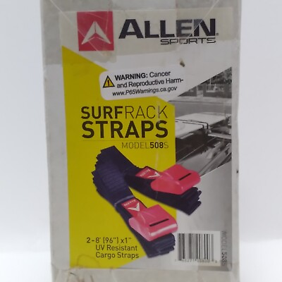 #ad Allen Sports 508S. 2 8 Ft Polyester Cargo Surf rack Straps Padded Cam Buckles $12.99