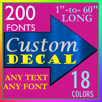 Custom Personalized Text Vinyl Lettering DecalName Car Wall Truck Bus Bike $28.99