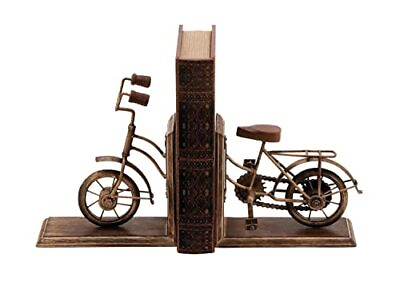 #ad Wood Bike Bookends Set of 2 7quot;W 9quot;H Brass $29.90