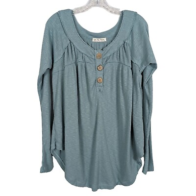 #ad #ad We The Free Must Have Long sleeve Waffle Knit Henley Teal Tunic size M $23.99