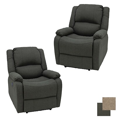 RecPro Charles 30quot; RV Power Zero Wall Recliner Chair Fossil Cloth Furniture 2pk $1409.95