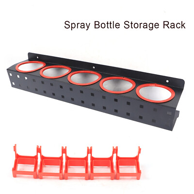 #ad Abrasive Wall mounted Rail Rack Spray Bottle Storage Rack Organizer Commercial $33.60