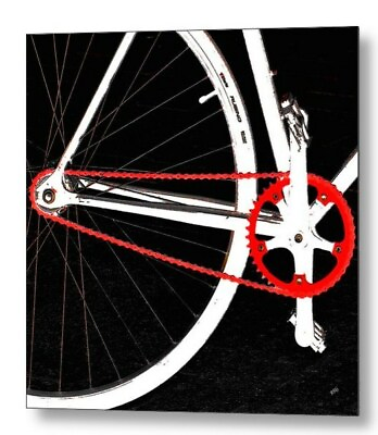 #ad Bike In Black White And Red No 2 Ben amp; Raisa Gertsberg 36quot;x36quot; Print on Metal $391.00