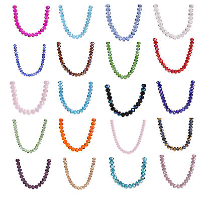 Craft Glass bead Crystal Loose Faceted 25Pcs Spacer Diy Rondelle beads 8mm C $1.28