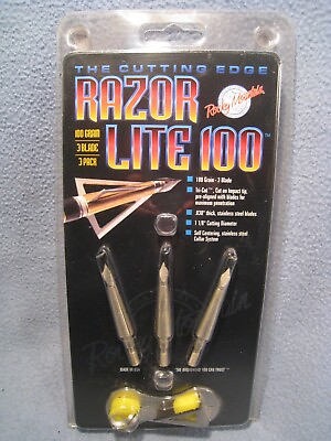 #ad Vintage 3 Pack NOS. Rocky Mountain Razor Lite 3 Pack Broadheads $29.99