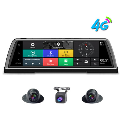 #ad 4G smart car driving recorder 4 cameras 360 degree panoramic dash camera car DVR $261.75