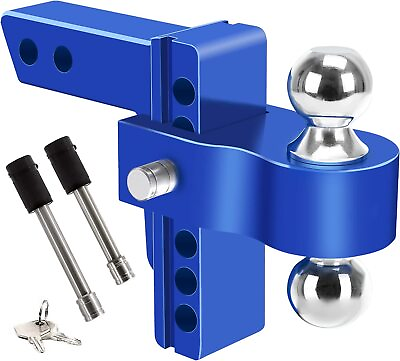 #ad 2quot; Receiver Trailer Hitch 6quot; Drop Tow Hitch Adjustable Dual Ball Mount 12500lb $98.99