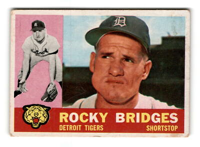 #ad 1960 Topps Rocky Bridges #22 Detroit Tigers Baseball Card $7.99