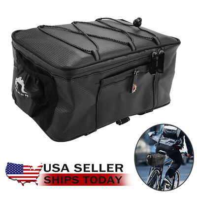 #ad #ad Bicycle Seat Bag Trunk Bicycle Rear Rack Bag Bike Cycling Carrier Bag Waterproof $14.99