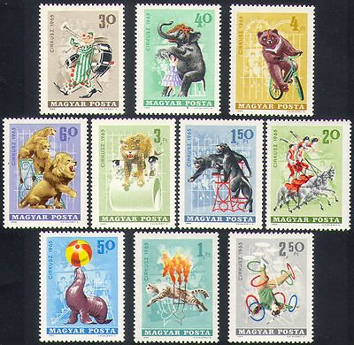 #ad Hungary 1965 Circus Clowns Lions Tiger Horse Elephant Bear Bike Dogs 10v n34442 GBP 6.95