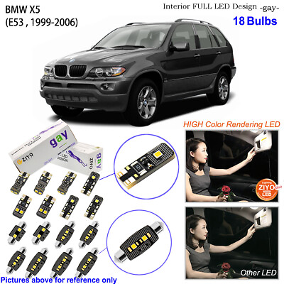 #ad 18 Bulbs Deluxe LED Interior Light Kit White For E53 Panoramic Roof BMW X5 $24.51